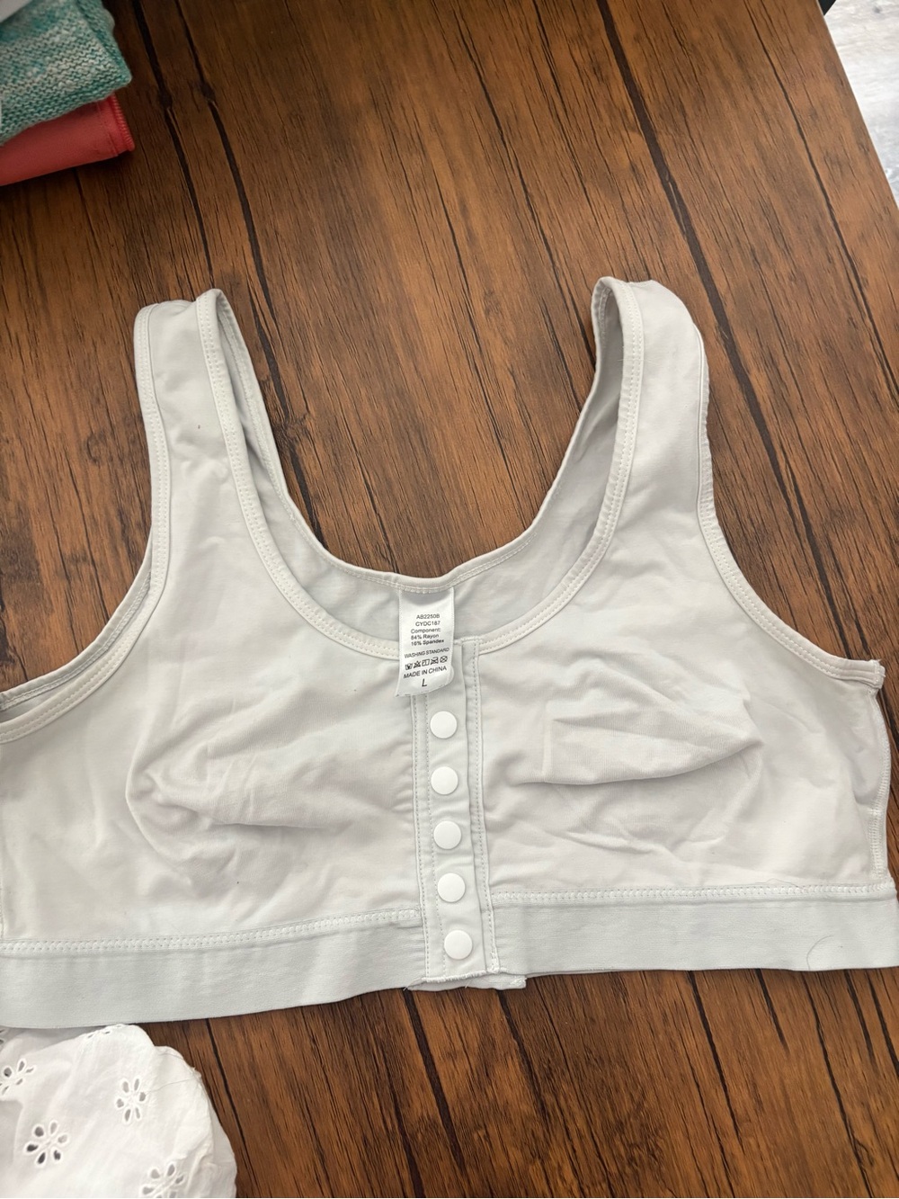White Snap-Front Bralette Tank